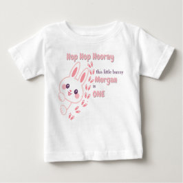 Cute Tecknad Bunny Turning One Girls 1:a födelseda T Shirt