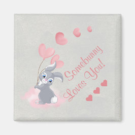 Cute Tecknad Bunny Valentine Magnet