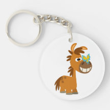 Cute Tecknad Butterfly Pony Acrylic Keychain