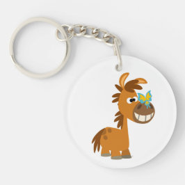 Cute Tecknad Butterfly Pony Acrylic Keychain