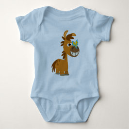Cute Tecknad Butterfly Pony Baby Apparel Tee