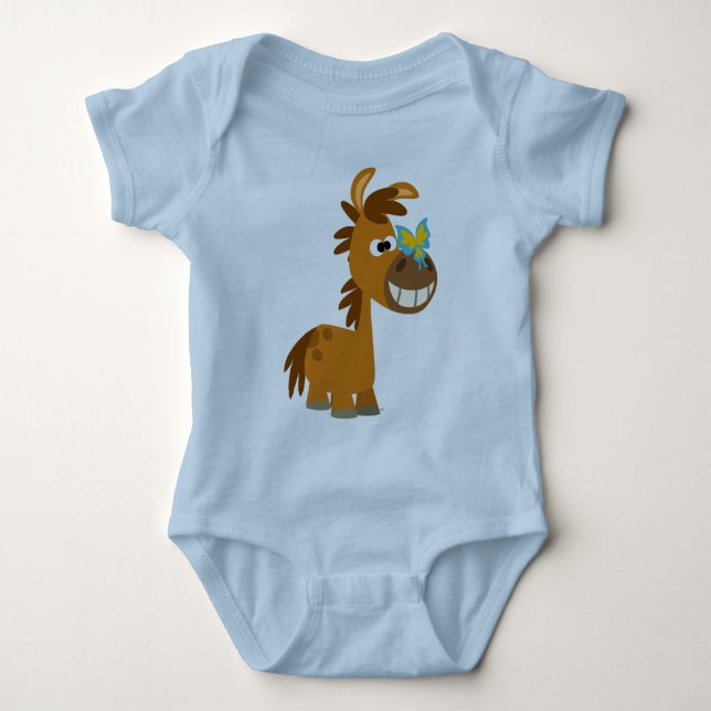 Cute Tecknad Butterfly Pony Baby Apparel Tee (Framsida)