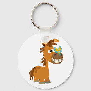 Cute Tecknad Butterfly Pony Keychain Nyckelring