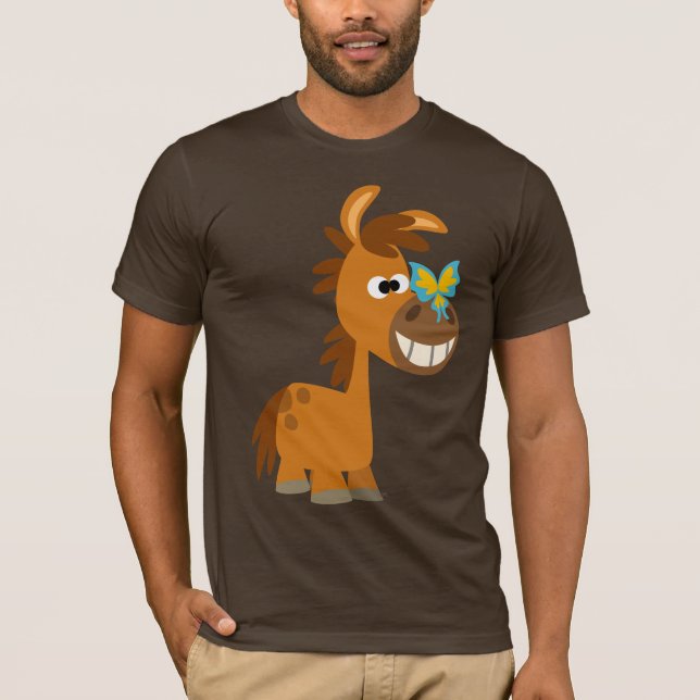 Cute Tecknad Butterfly Pony T-Shirt (Framsida)