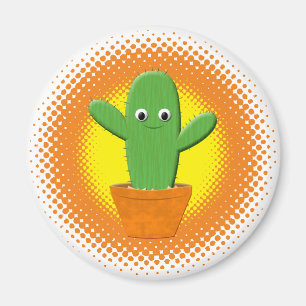 Cute Tecknad Cactus Magnet