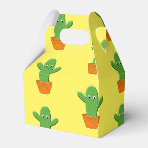 Cute Tecknad Cactus Mönster Presentaskar