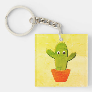 Cute Tecknad Cactus Painting