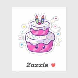Cute Tecknad Cake Klistermärken