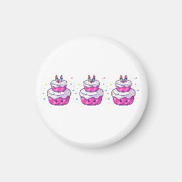 Cute Tecknad Cake Magnet