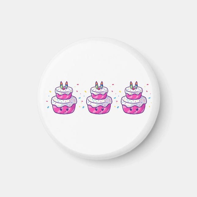 Cute Tecknad Cake Magnet (Framsidan)
