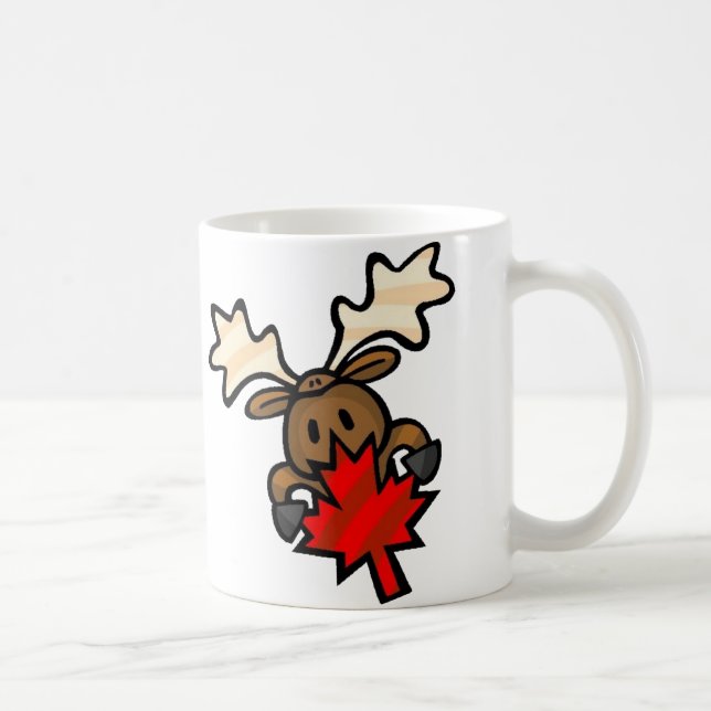 Cute Tecknad Canadian Moose Kaffemugg (Höger)