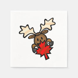 Cute Tecknad Canadian Moose Pappersservett