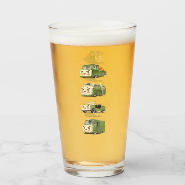 Cute Tecknad Cars Lineup Glaskopp (Framsida fylld)