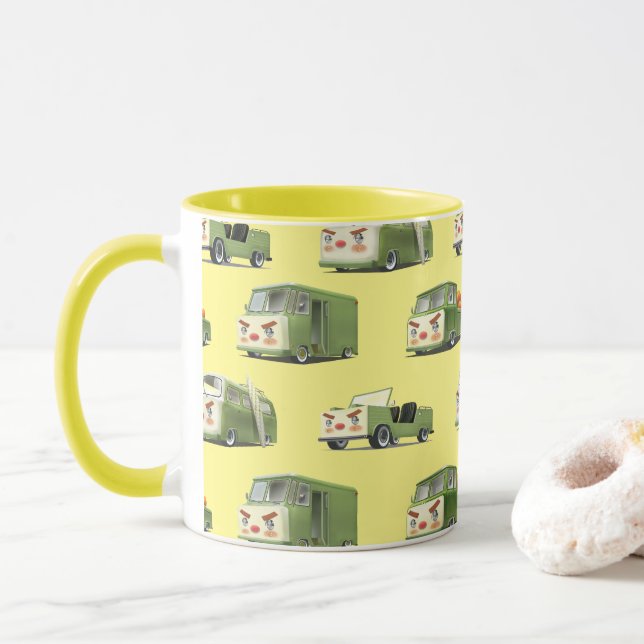 Cute Tecknad Cars Lineup Mugg (Med munk)