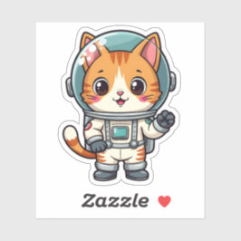 Cute Tecknad Cat Astronaut Roligt Kawaii Art Klistermärken
