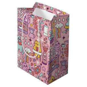 Cute Tecknad Cat Collection on Rosa