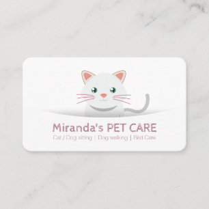 Cute Tecknad Cat Djuromsorg Pet Grooming Möte Tidsbeställning Kort