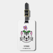 Cute Tecknad Cat med blomma på huvudet