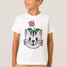 Cute Tecknad Cat med blomma på huvudet