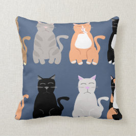 Cute Tecknad Cat Reds Roligt Mönster Kudde