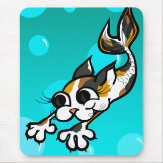 CUTE TECKNAD CAT SJÖJUNGFRU MOUSE PAD MUSMATTA