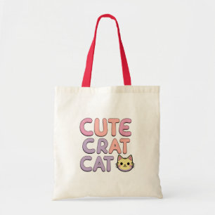 Cute Tecknad Cat Tote Bag Tygkasse