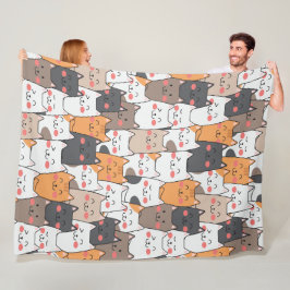 Cute tecknad Cats Sömlös Mönster Fleecefilt