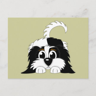 Cute Tecknad Cavachon Vykort