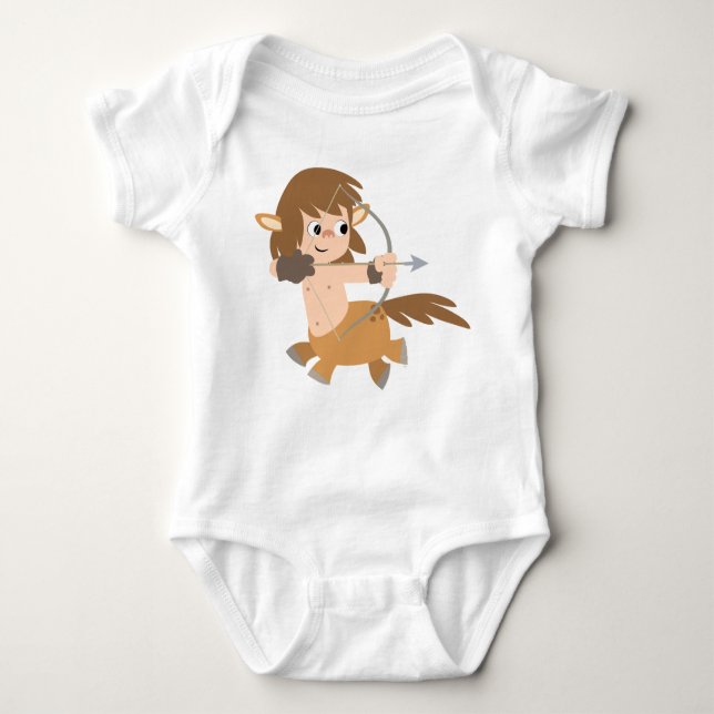 Cute Tecknad Centaur Sagittarius Baby Apparel T Shirt (Framsida)