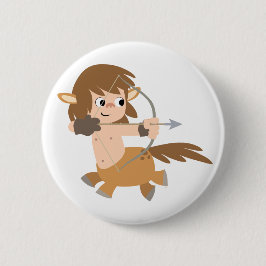 Cute Tecknad Centaur Sagittarius Button Badge Knapp