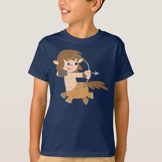 Cute Tecknad Centaur Sagittarius Kids T-Shirt (Framsida)