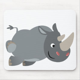 Cute Tecknad Charging Rhino Mousepad Musmatta