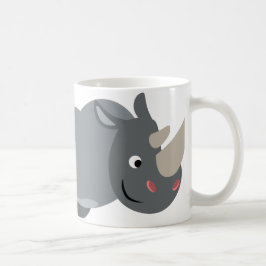 Cute Tecknad Charging Rhino Mugg