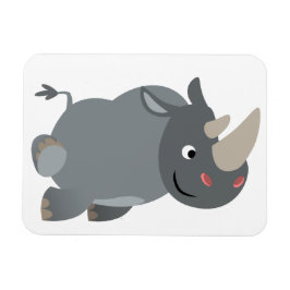 Cute Tecknad Charting Rhino Flexible Magnet