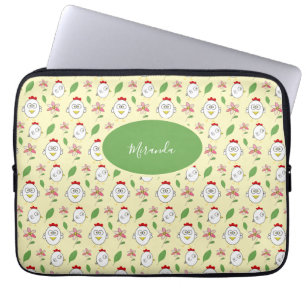 Cute Tecknad Chicken Illustration Laptop Fodral