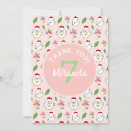 Cute Tecknad Chicken Illustration Tack Kort