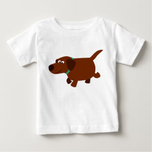 Cute Tecknad Chocolate Labrador Baby T-Shirt