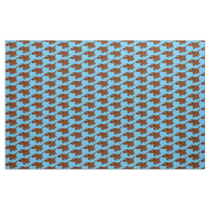Cute Tecknad Chocolate Labrador Fabric Tyg