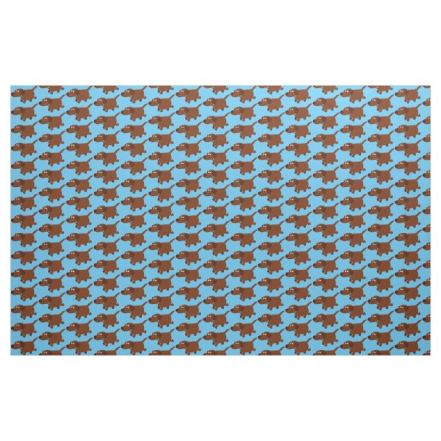 Cute Tecknad Chocolate Labrador Fabric Tyg (Yard)