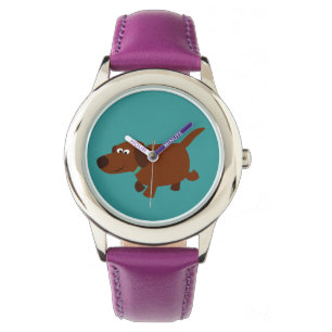 Cute Tecknad Chocolate Labrador Se Armbandsur