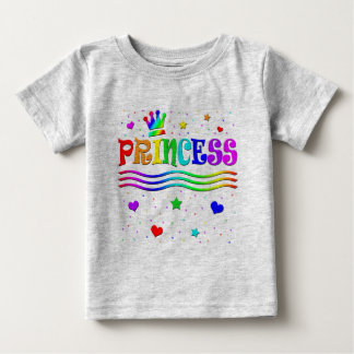 Cute Tecknad Clip Art Rainbow Princess Tiara T-shirt