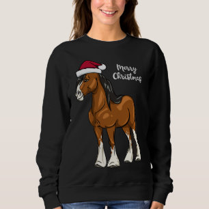 Cute Tecknad Clydesdale Draft Horse Jul T Shirt