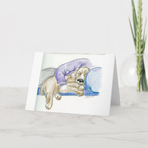 Cute Tecknad Cocker Spanska Hund Card Kort