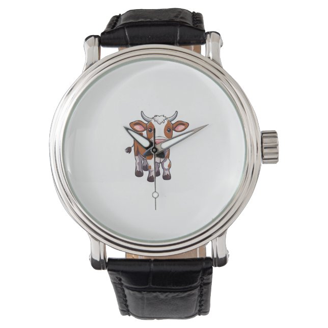 Cute Tecknad Cow Armbandsur (Framsida)
