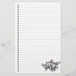 Cute Tecknad Cow-besättningen Lining Pet Stationer Brevpapper