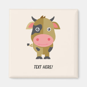 Cute Tecknad Cow Magnet