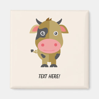 Cute Tecknad Cow Magnet