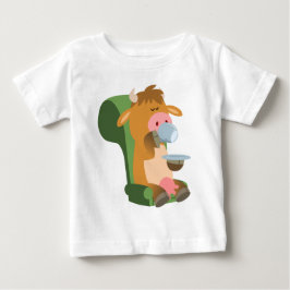 Cute Tecknad Cow och Nice Cuppa Baby T-Shirt