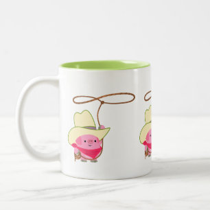 Cute Tecknad Cowboy Gris med Lariat Mugg