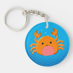 Cute Tecknad Crab Blue Ocean